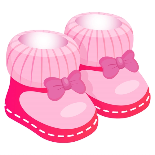 Baby Shower Pink Booties Sticker